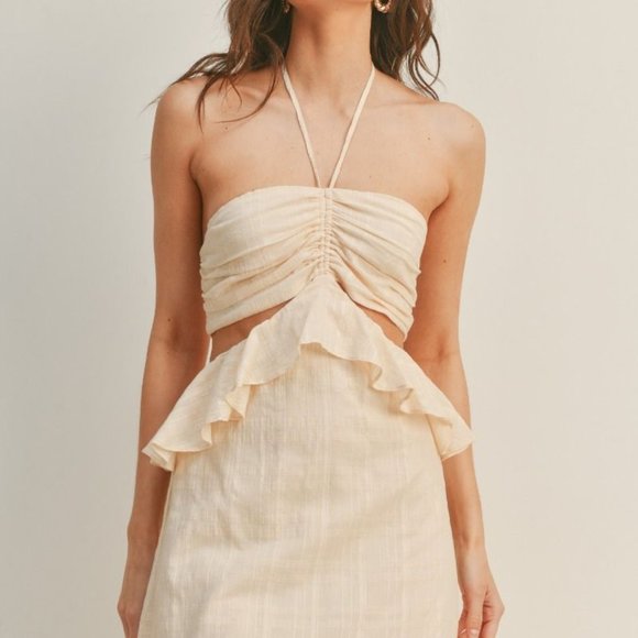Kate Ruffle Cut Out Halter Maxi Dress - Picture 6 of 8